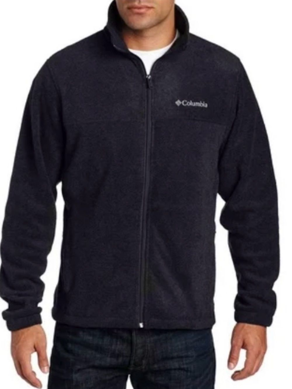 NWT Columbia Men's Black Full Zip Fleece Jacket New Large chest 44” length 28”